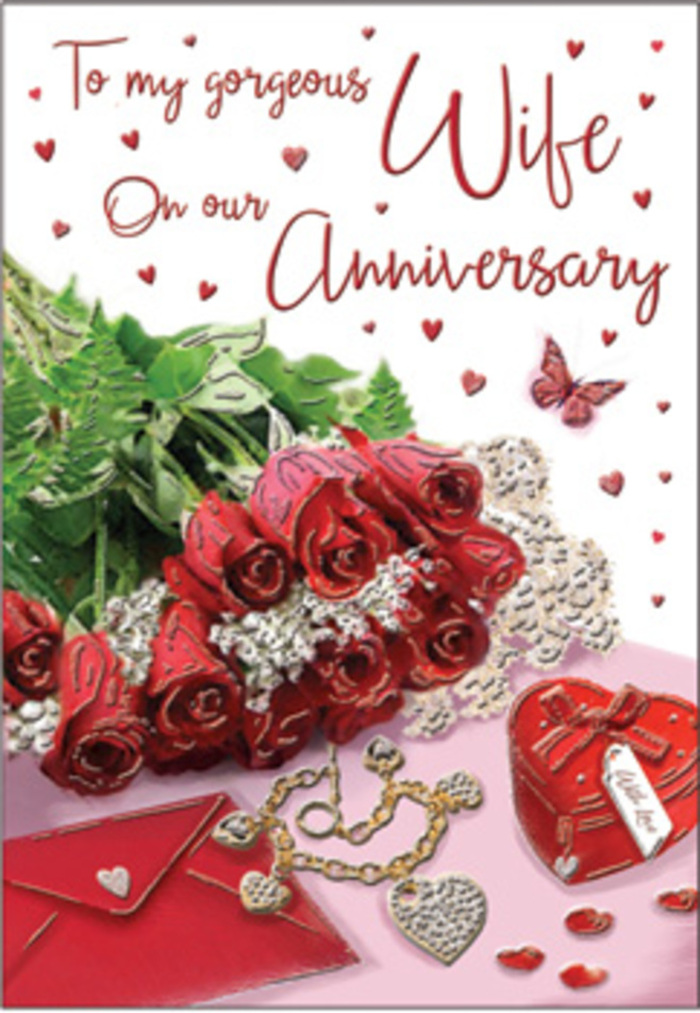 This richly detailed anniversary card artwork feels like a carefully staged moment of celebration, captured in soft, natural light that might be streaming into a South Ruislip living room. At the composition's centre is a small yet striking bouquet of red roses, not in a vase but arranged as a close cluster, each bloom fully open with layers of velvety petals that curl and fold in deep crimson shades. Their glossy surfaces catch the light, while sprigs of fresh greenery weave between them, adding depth and a sense of natural abundance. Just beside the flowers lies an elegant, lightly textured envelope, positioned as though a heartfelt message has just been slipped inside, ready to be handed to someone cherished. A heart-shaped trinket box and a piece of delicate jewellery rest nearby, their smooth, polished surfaces and gentle metallic sheen suggesting treasured keepsakes or anniversary gifts exchanged with affection. The background is sprinkled with tiny red hearts and subtle sparkling details that echo the roses' colour and bring a hint of festive magic to the arrangement. A single butterfly motif adds movement and symbolism, evoking the way relationships evolve over time while remaining rooted in love. The light in the scene is soft and steady, casting faint shadows and gentle highlights that make each element feel tangible, almost within reach. The palette of passionate reds, warm creams, and muted metallics creates a harmonious, romantic atmosphere, reminiscent of a quiet evening in South Ruislip spent reflecting on shared memories and milestones. Composed with a florist's eye for balance and sentiment, the image beautifully conveys enduring devotion.