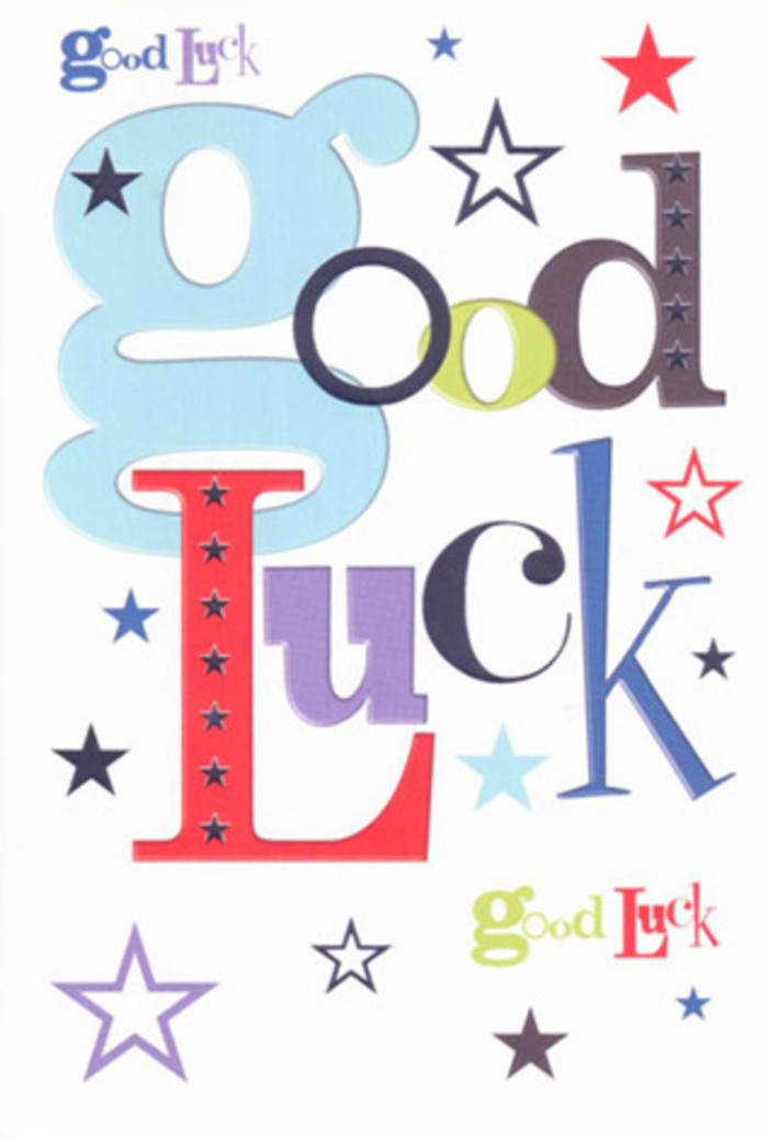 This charming luck-themed card vividly celebrates fresh starts, its design full of vibrancy and character as unique as South Ruislip itself. Each letter of 'Good Luck' is crafted with nuance: wide swathes of pastel blue, slender hints of midnight black, and exuberant streaks of red, all punctuated by coloured stars dancing across the surface. The bold design echoes the encouragement and laughter shared among neighbours attending local events at Grosvenor Vale or gathering for milestone moments. Generous white space gives every letter and star space to shine, creating an uplifting composition that feels airy and heartfelt in your hand-just like a bouquet arranged with care by Flowers South Ruislip. Whether slid into a loved one's palm before an important day at school, a big interview, or a move to a new home along Field End Road, this card becomes a beloved talisman, radiant with hope and friendly energy inspired by South Ruislip life.