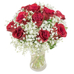 This striking bouquet, assembled in South Ruislip, captures the timeless beauty of love expressed through flowers. At its core, a dozen roses bloom in a deep, velvety red-each one carefully shaped and placed for fullness and allure, symbolising devotion and romance. Wisps of delicate white baby's breath gather around the roses like soft morning mist in Shenley Park, their fine texture lending an ethereal, gossamer quality to the entire arrangement. The flowers settle in a classic clear glass vase, exposing the neat, strong green stems and glistening water below, a simple yet elegant nod to the fresh, natural beauty thriving in South Ruislip. Floating against a plain white backdrop, the contrast between crimson and ivory is simply mesmerizing-a visual love letter waiting to be shared. The bouquet exudes a gentle yet steady perfume of roses interwoven with the subtle sweetness of Gypsophila, bringing to mind happy family occasions and quiet celebrations at home. It is perfect for gifting to a loved one-whether commemorating a special anniversary, wishing someone a heartfelt happy birthday, or creating an uplifting centrepiece in any South Ruislip home. Every detail echoes the careful touch and heartfelt expertise of South Ruislip's finest florists.